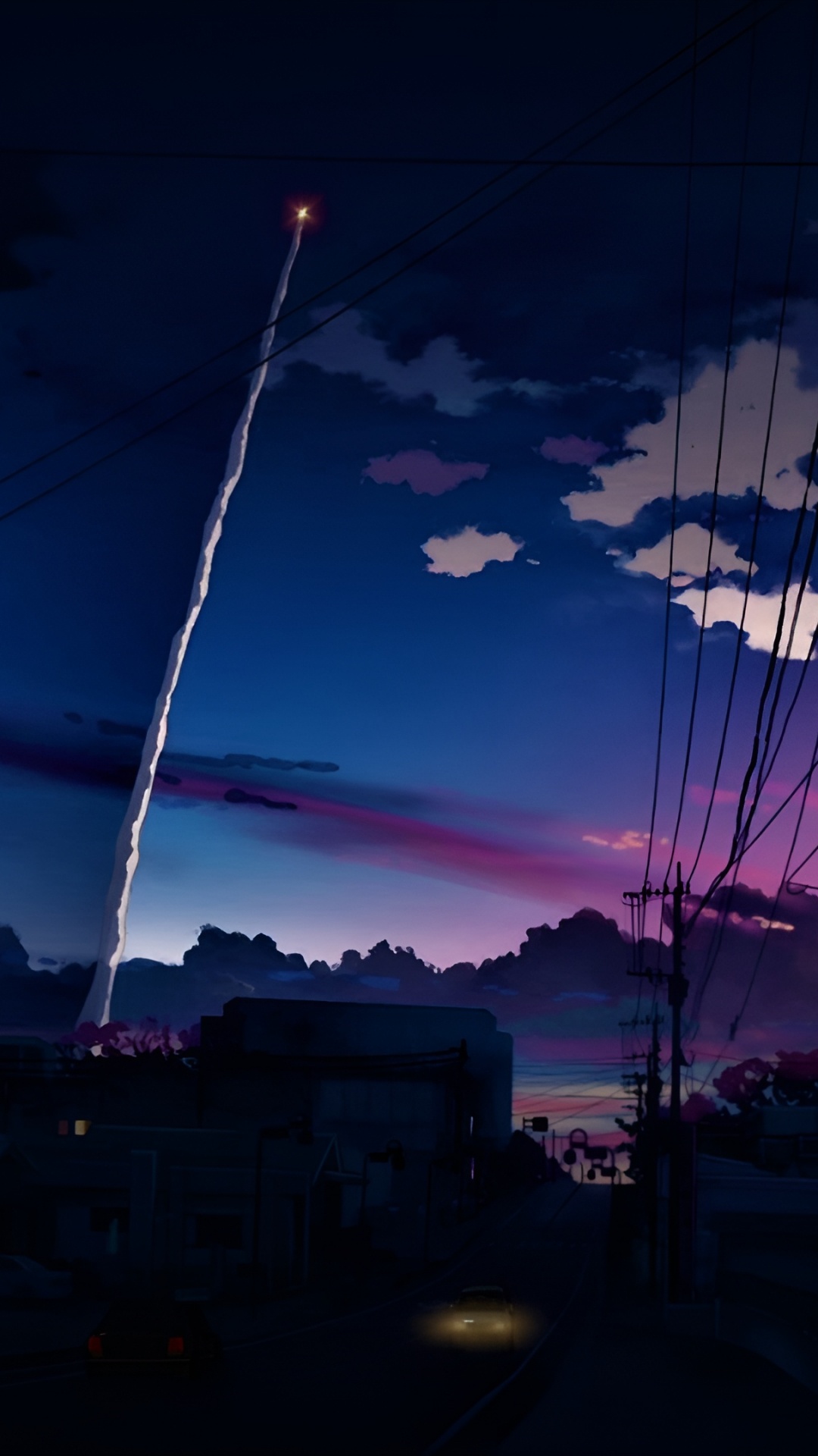 Anime, Aesthetics, Art, Landscape, Cloud. Wallpaper in 1080x1920 Resolution