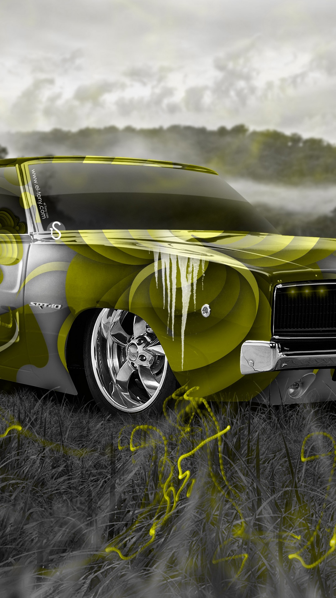 Yellow and Black Chevrolet Camaro on Green Grass Field During Daytime. Wallpaper in 1080x1920 Resolution