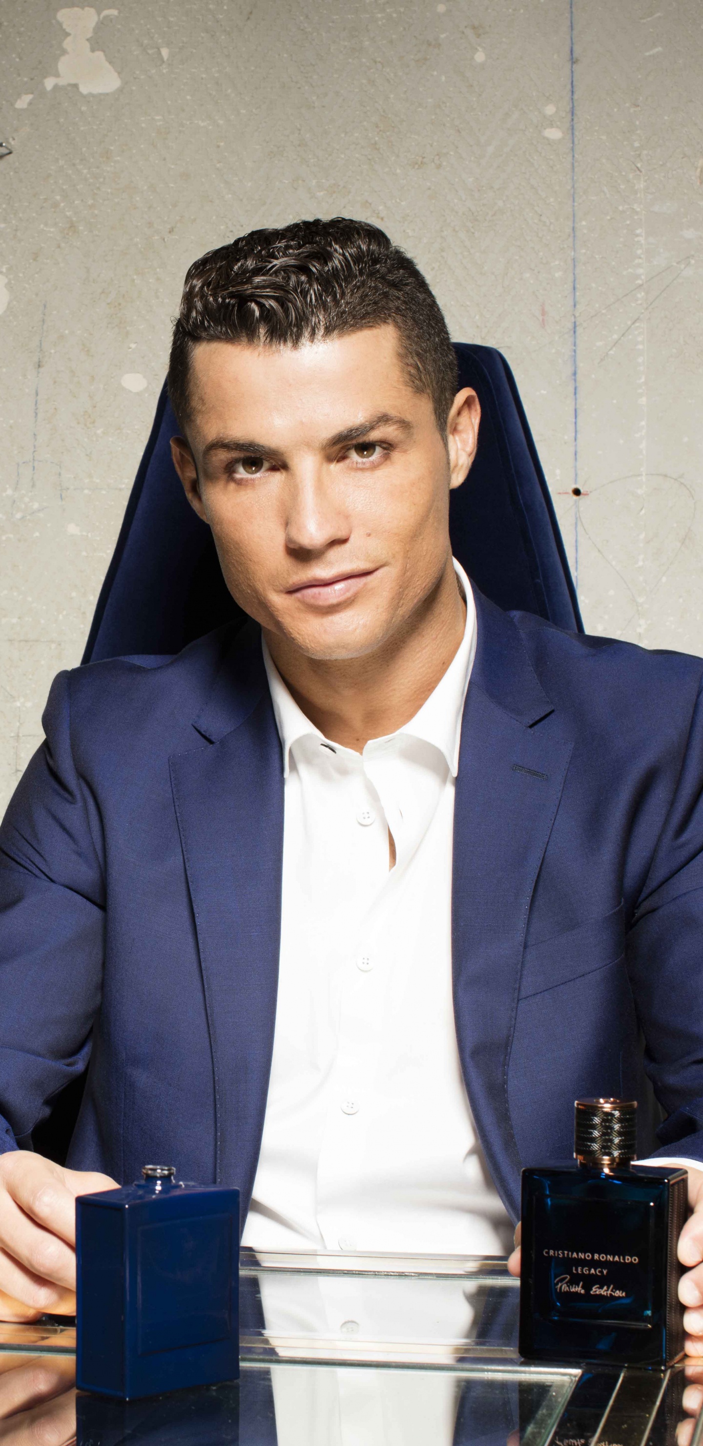 Cristiano Ronaldo, el Real Madrid c f, Entrecejo, Traje, Trabajo. Wallpaper in 1440x2960 Resolution