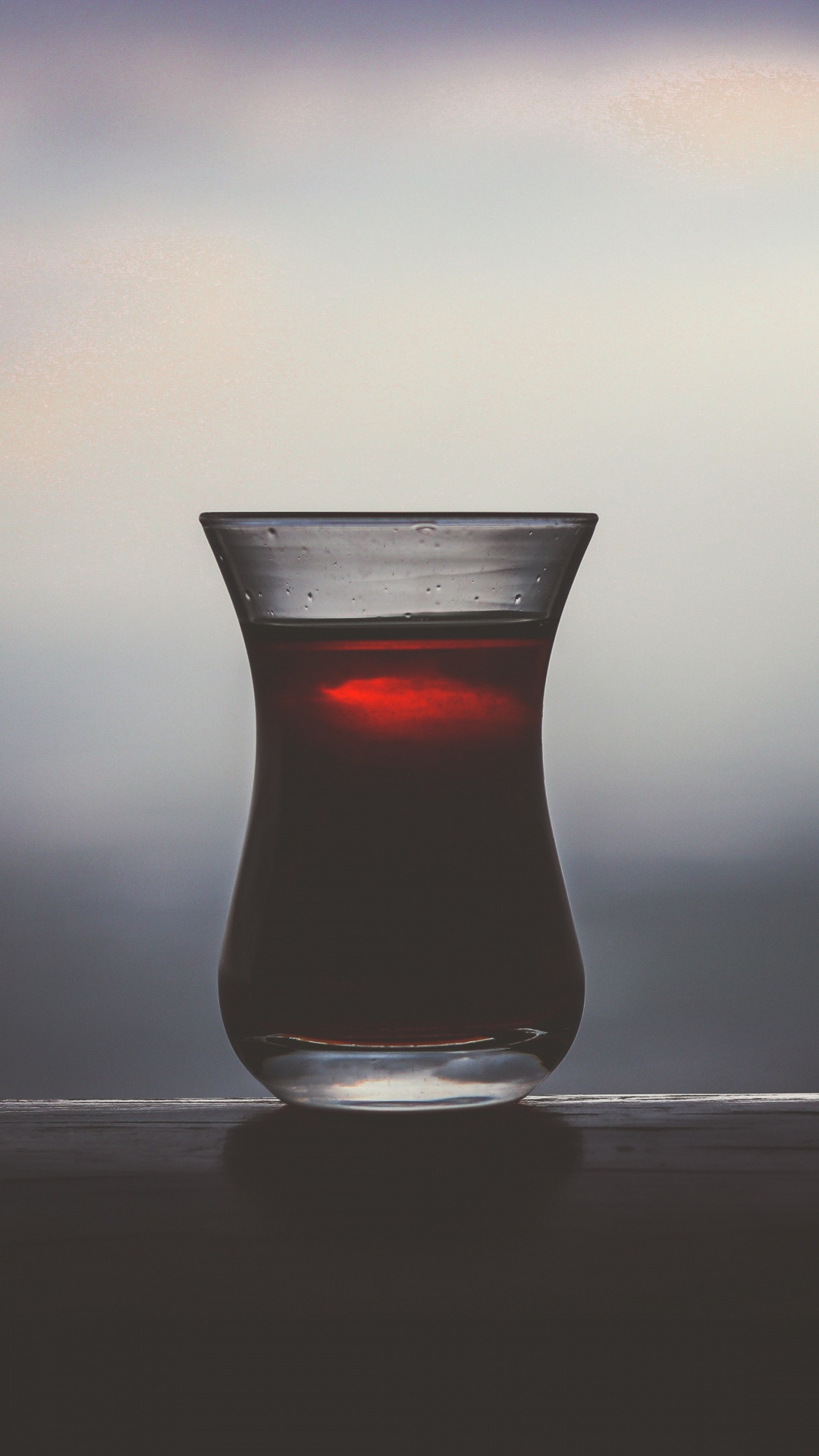 Clear Shot Glass With Red Liquid. Wallpaper in 1080x1920 Resolution