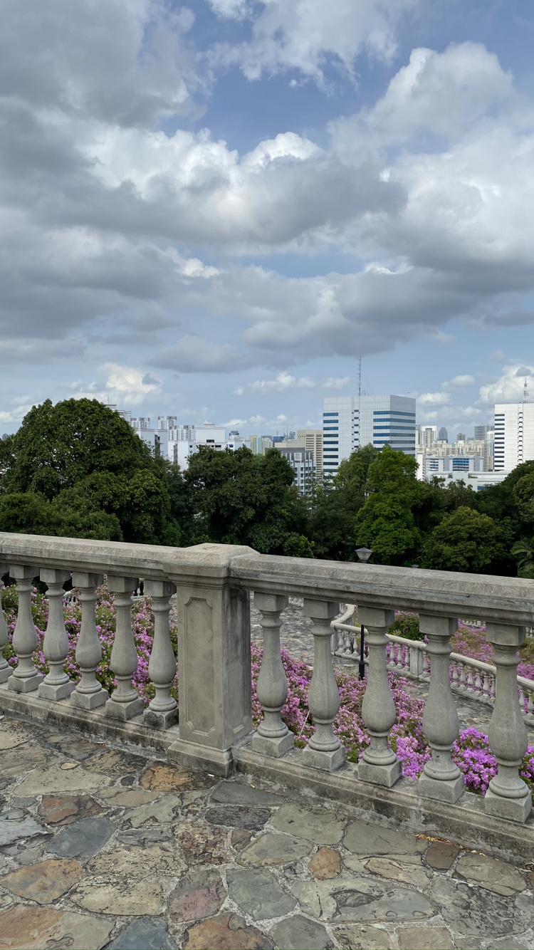 Fence, Daytime, Cloud, Tower Block, Cumulus. Wallpaper in 750x1334 Resolution
