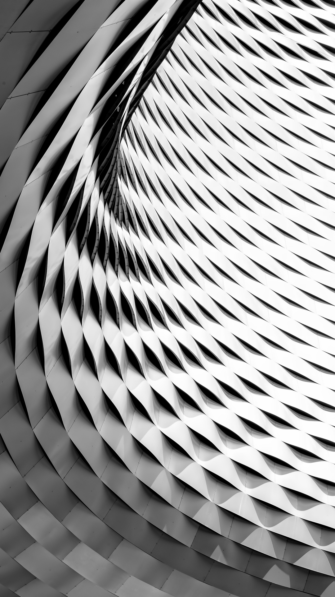 Illustration en Spirale Blanche et Noire. Wallpaper in 1080x1920 Resolution