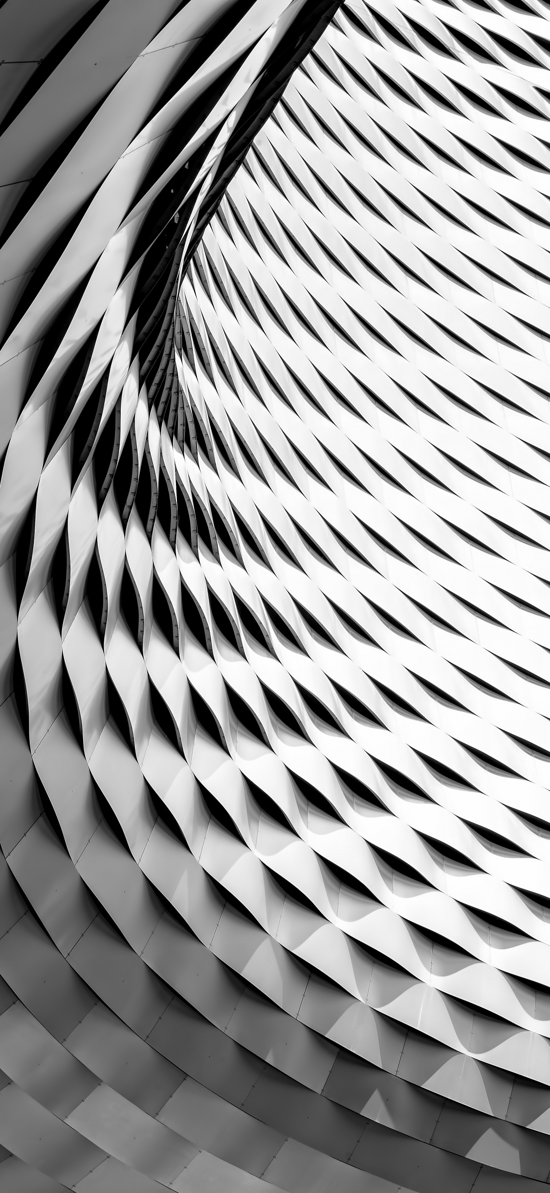 Illustration en Spirale Blanche et Noire. Wallpaper in 1125x2436 Resolution