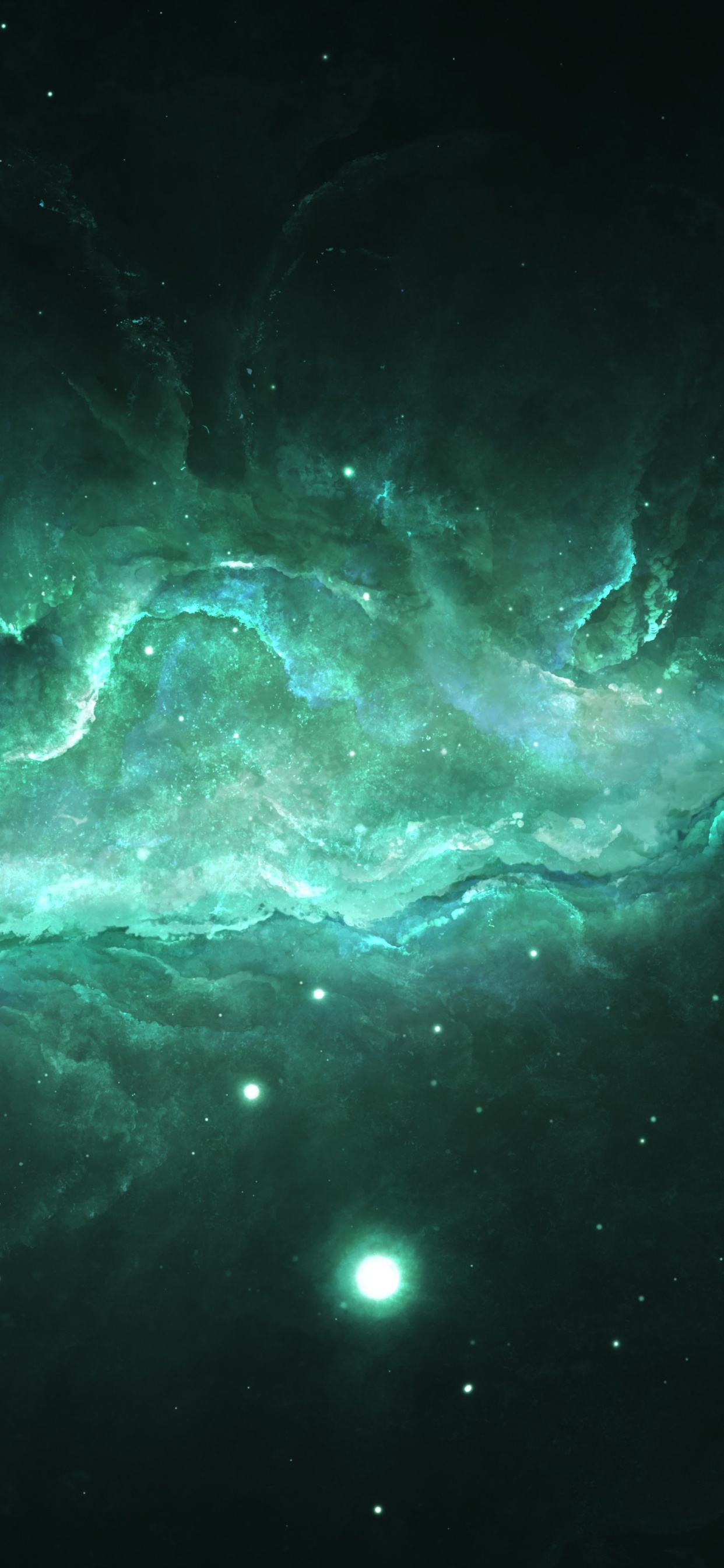 Illustration de la Galaxie Bleue et Noire. Wallpaper in 1242x2688 Resolution