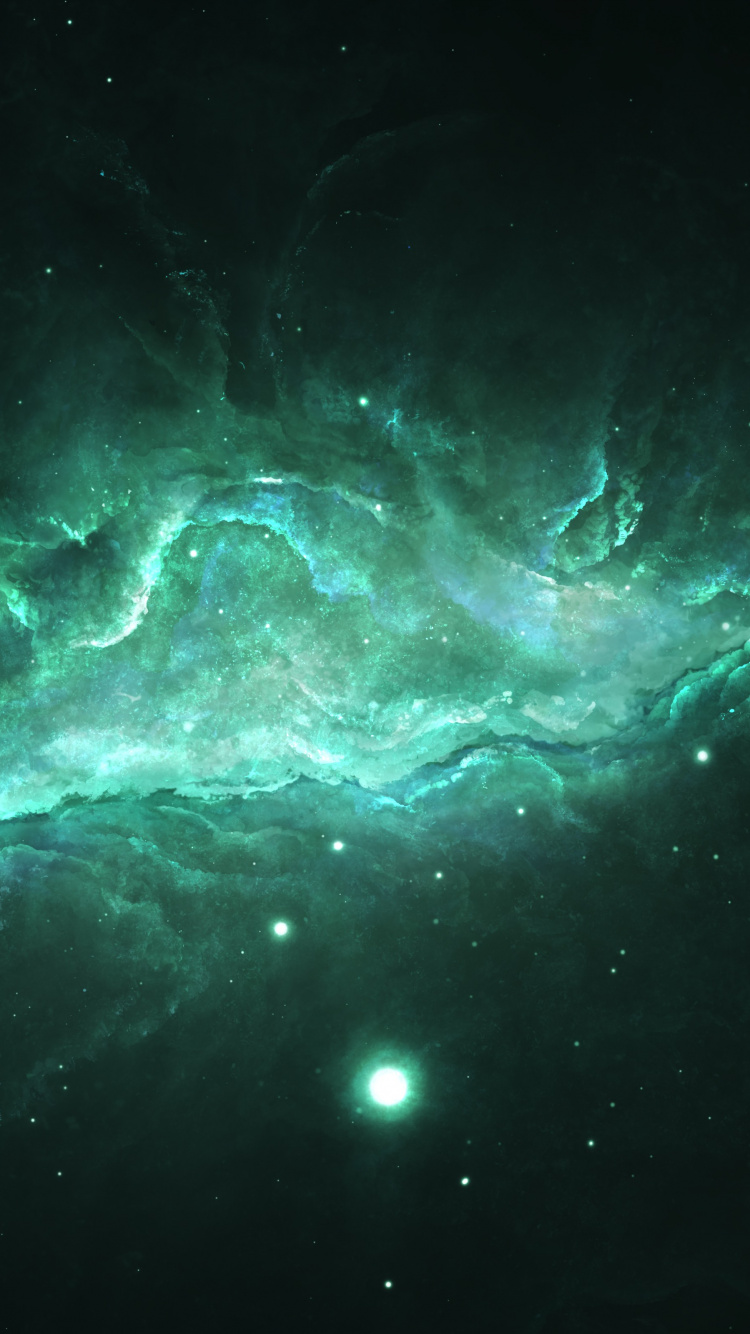 Illustration de la Galaxie Bleue et Noire. Wallpaper in 750x1334 Resolution