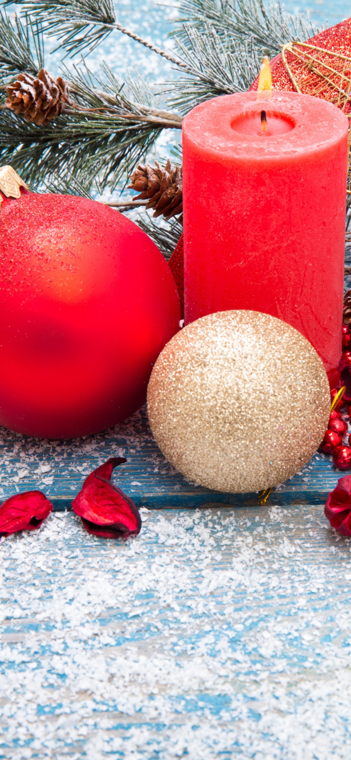 Neujahr, Weihnachten, Weihnachtsdekoration, Christmas Ornament, Fir. Wallpaper in 1125x2436 Resolution