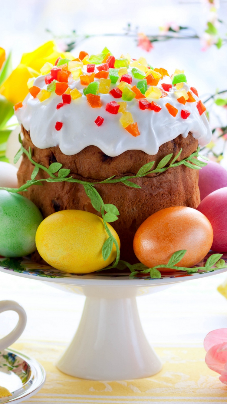 Kulich, Pascua, Alimento, Dulzura, Postre. Wallpaper in 750x1334 Resolution