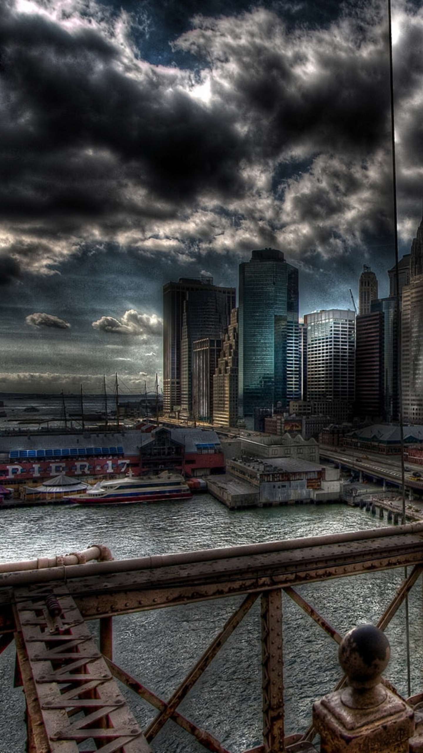 City Skyline Under Cloudy Sky During Daytime. Wallpaper in 1440x2560 Resolution