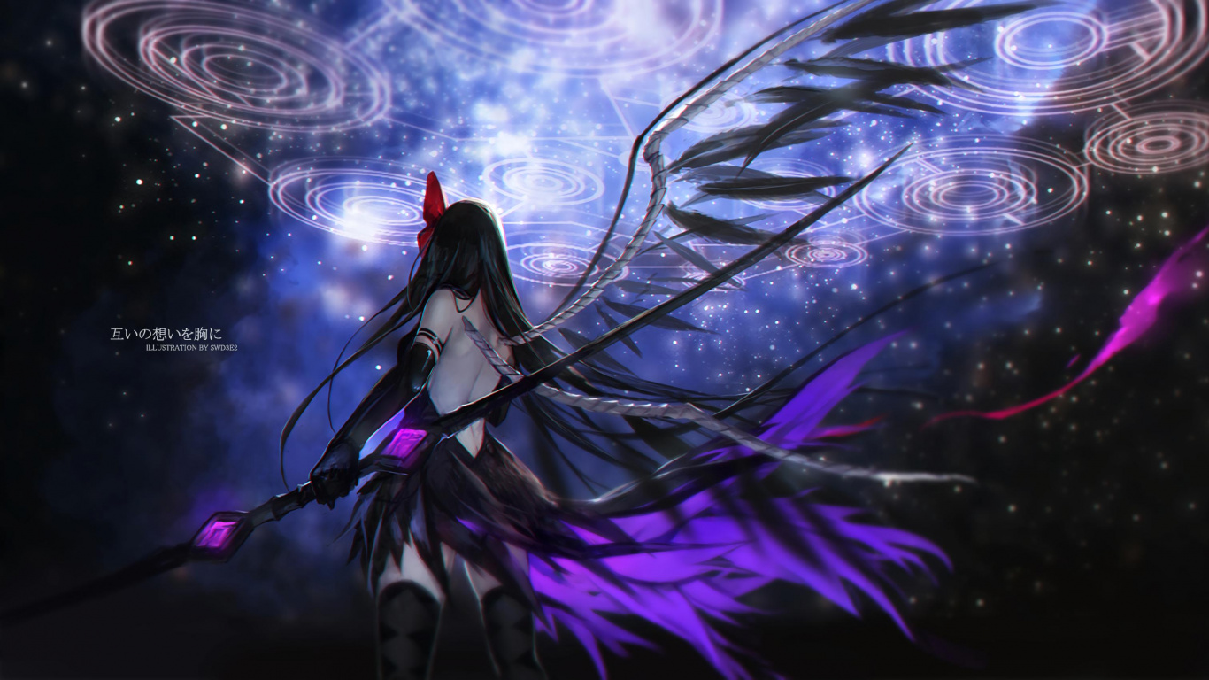 Blue and Red Dragon Illustration. Wallpaper in 1366x768 Resolution