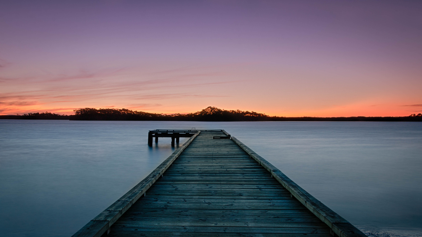 Horizon, Water, Nature, Dock, Pier. Wallpaper in 1366x768 Resolution