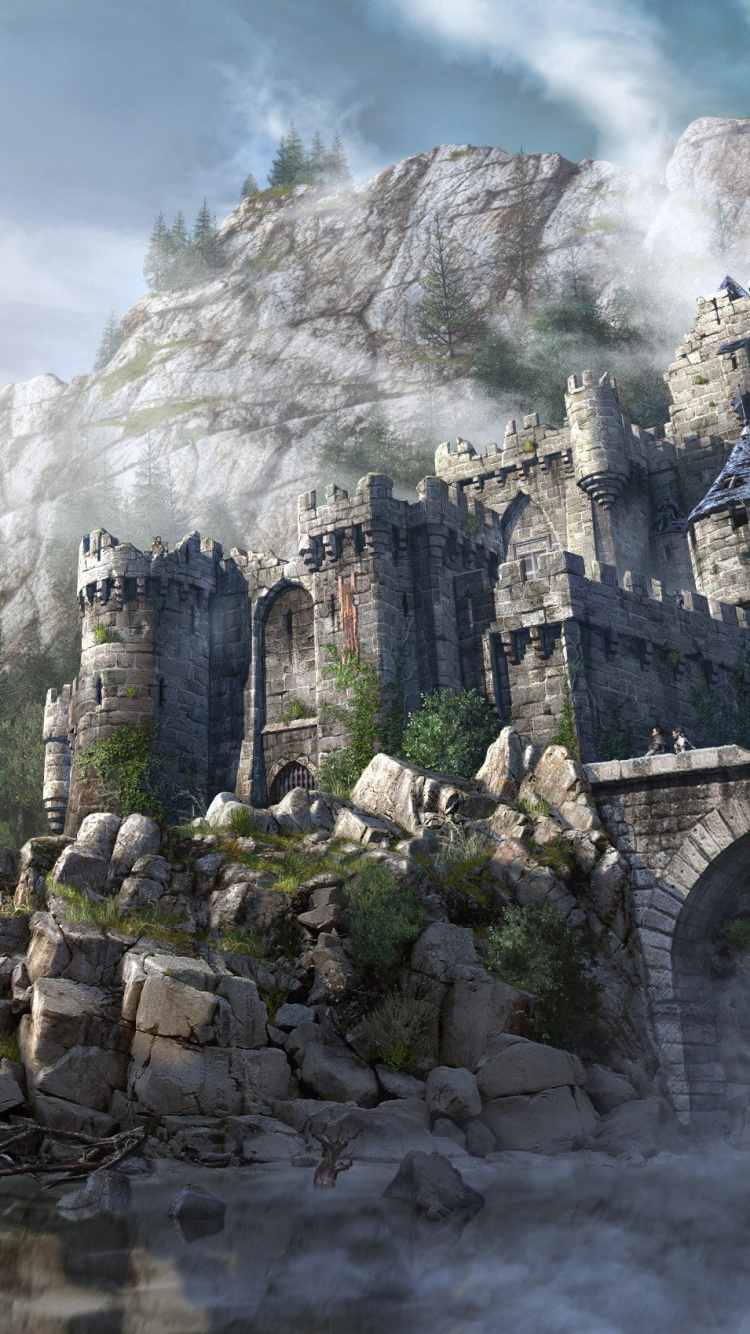 Gray Concrete Building Near Body of Water Under White Sky During Daytime. Wallpaper in 750x1334 Resolution