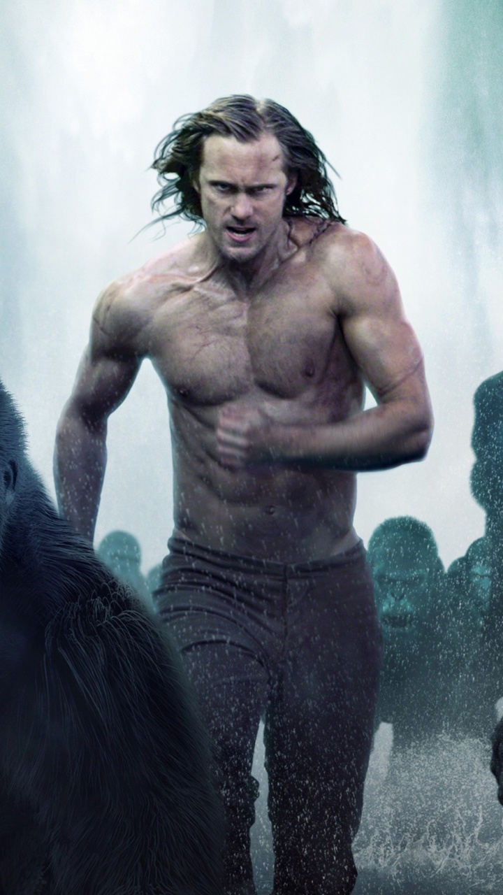Topless Man and Gorilla in The Forest. Wallpaper in 720x1280 Resolution