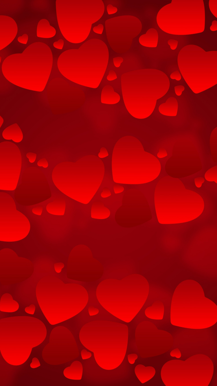 Coraz, Rojo, el Día de San Valentín, Pétalo, Patrón. Wallpaper in 750x1334 Resolution