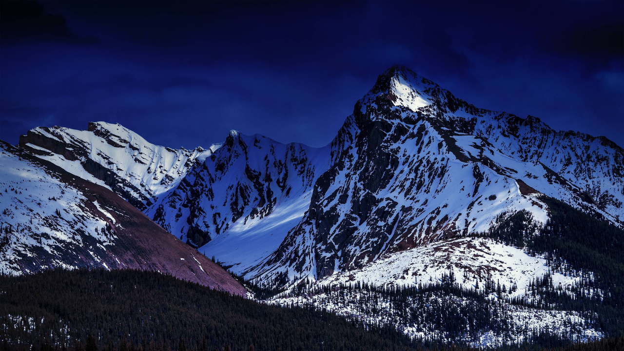 Maligne Lake, Moraine Lake, See, Bergigen Landschaftsformen, Bergkette. Wallpaper in 1280x720 Resolution