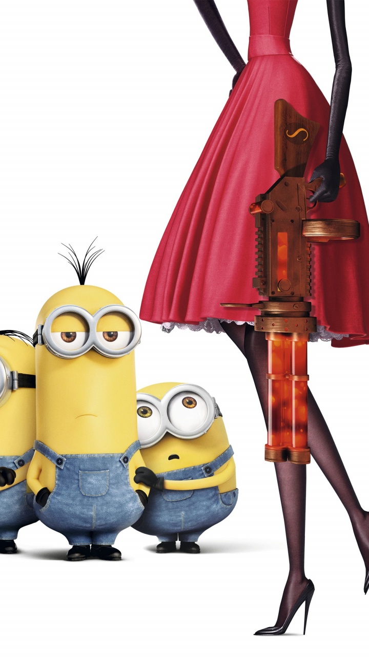 Minions Scarlet Overkill Póster, Scarlett Overkill, Stuart el Minion, Bob el Minion, Exageración de Hierbas. Wallpaper in 720x1280 Resolution
