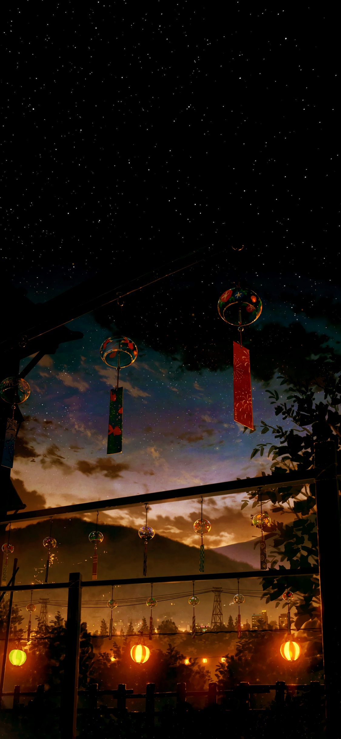 Anime Lantern, Anime, Lantern, Poster, Painting. Wallpaper in 1125x2436 Resolution