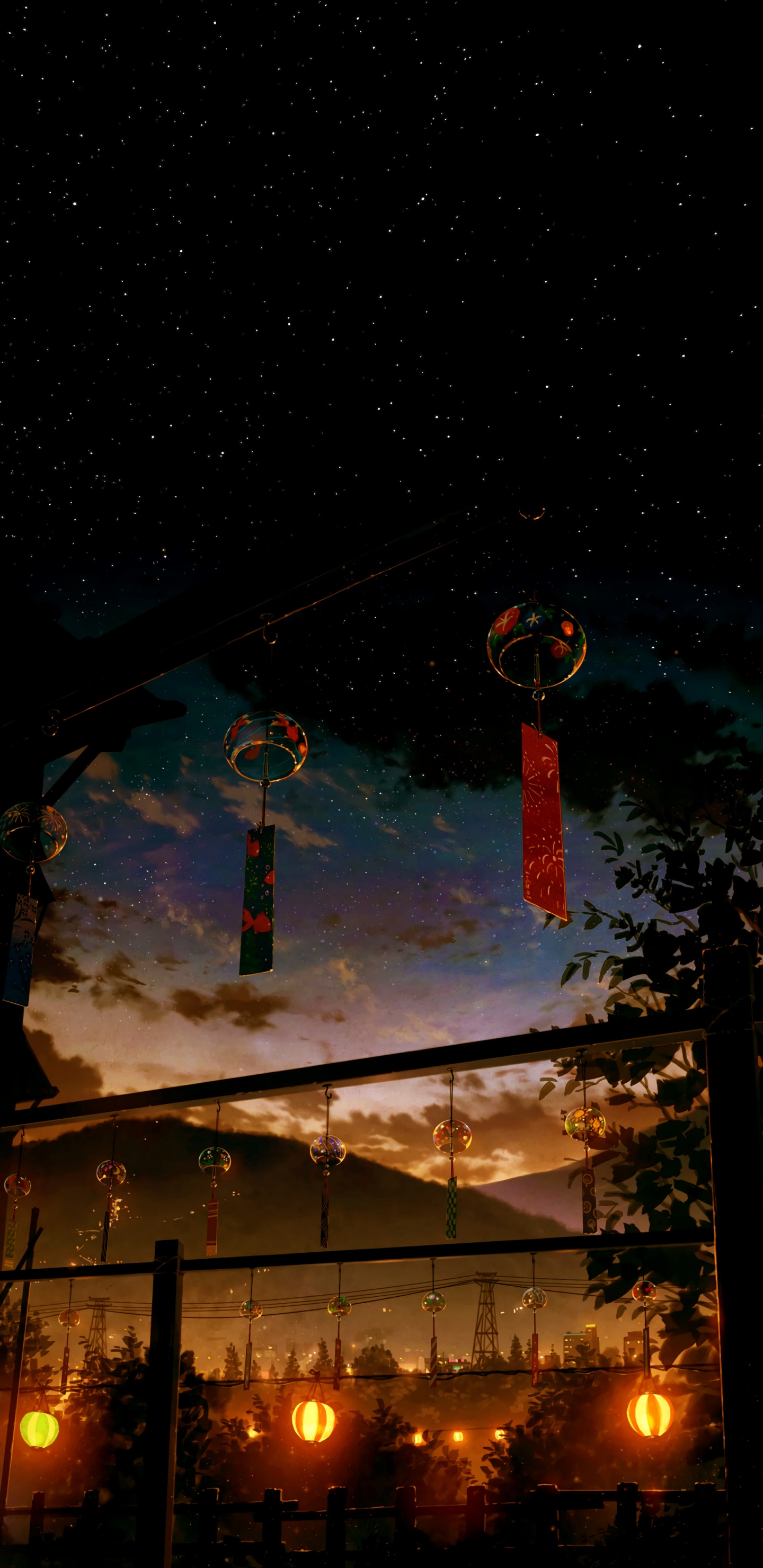 Anime-Laterne, Anime, Laterne, Poster, Malerei. Wallpaper in 1440x2960 Resolution