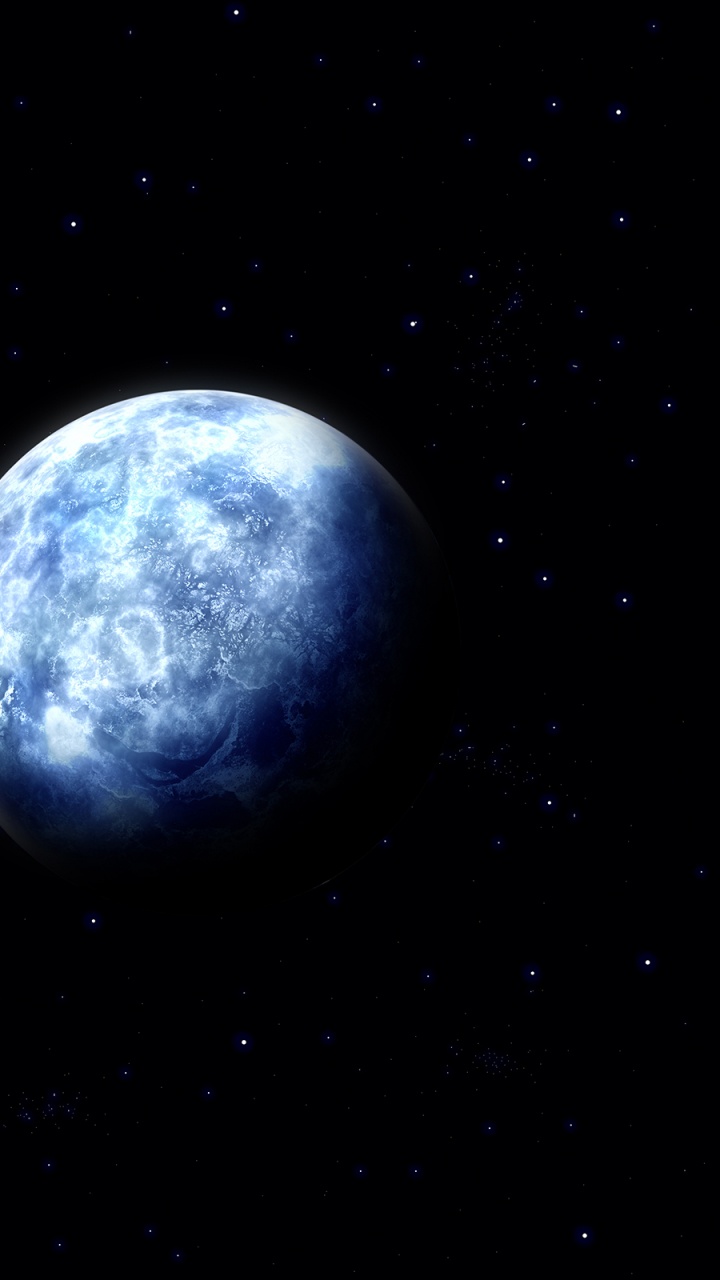 Pleine Lune Dans le Ciel Nocturne. Wallpaper in 720x1280 Resolution