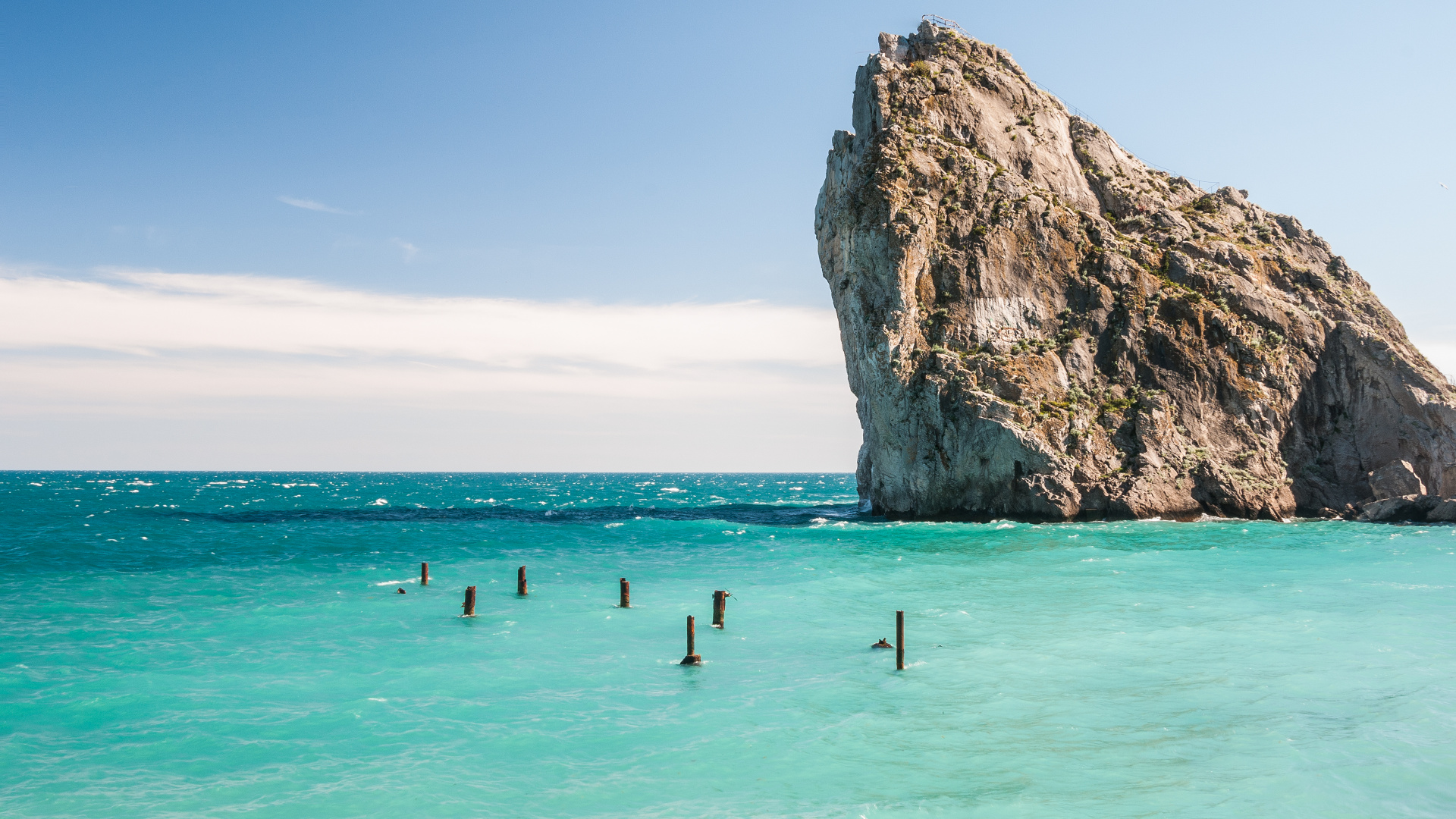 Crimea Sea, Simeiz, Black Sea, Yalta, Crimea. Wallpaper in 1920x1080 Resolution