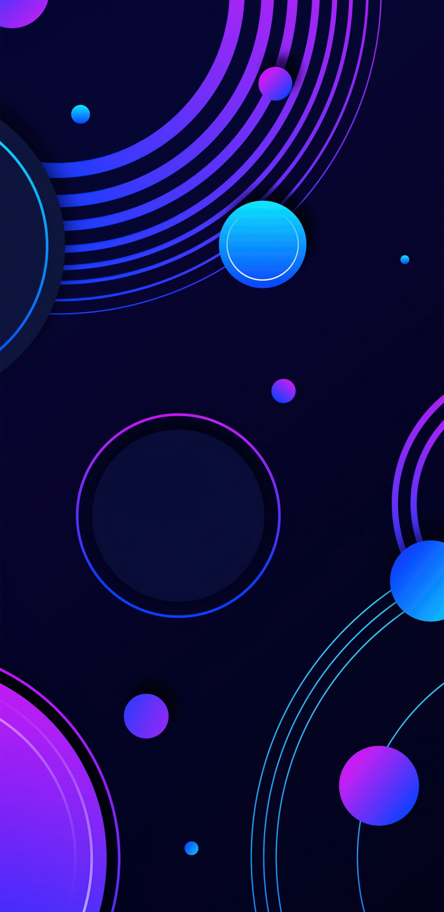 圆圈, 色彩, 光, 紫色的, Azure 壁纸 1440x2960 允许