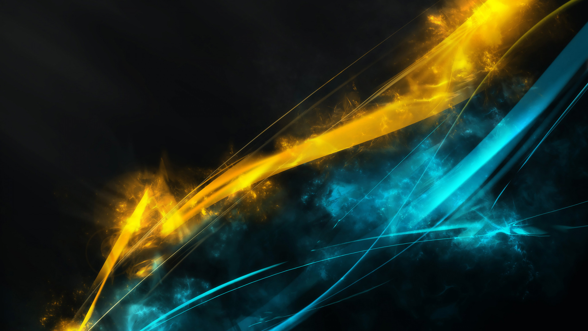 Blaue Und Gelbe Lichtstreifen. Wallpaper in 1920x1080 Resolution