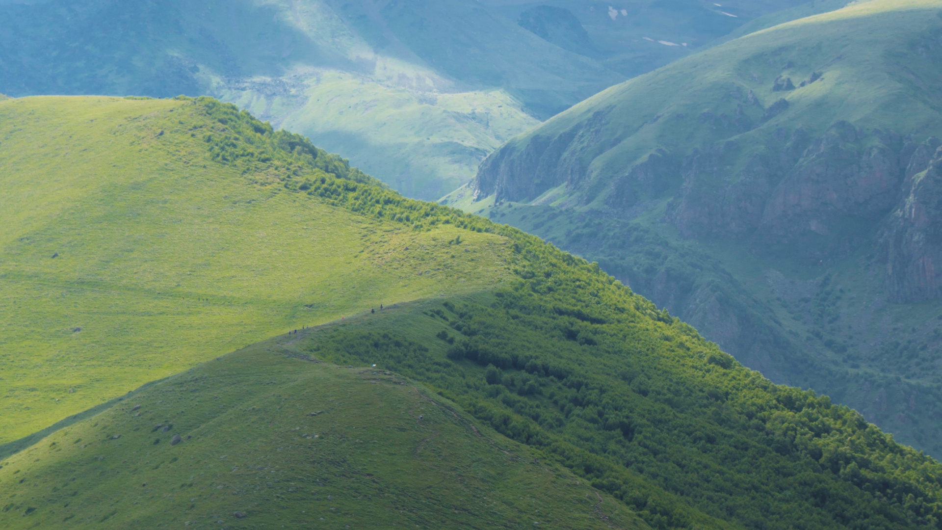 Highland, Grassland, Mount Scenery, Cloud, Mountain. Wallpaper in 1920x1080 Resolution