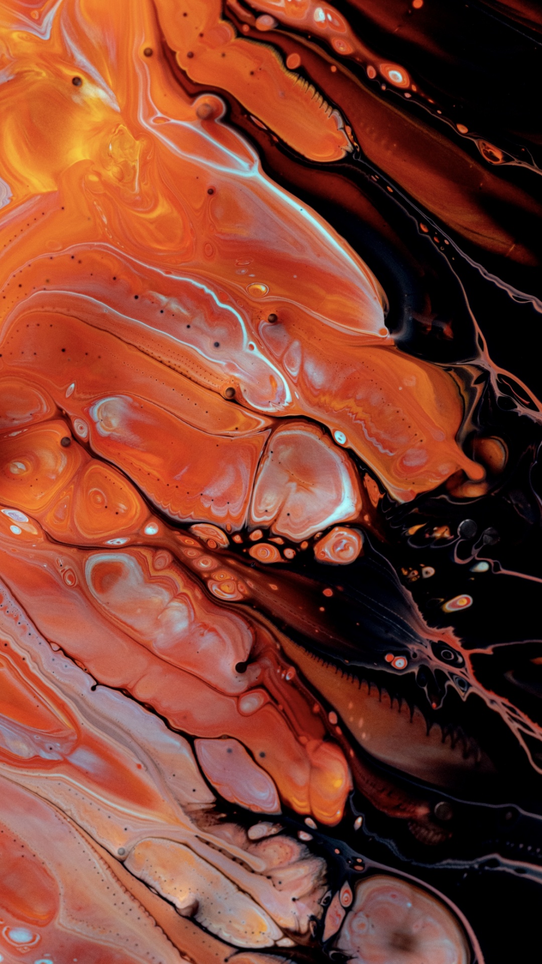 Swirling Red and Black “Contamination”. Wallpaper in 1080x1920 Resolution