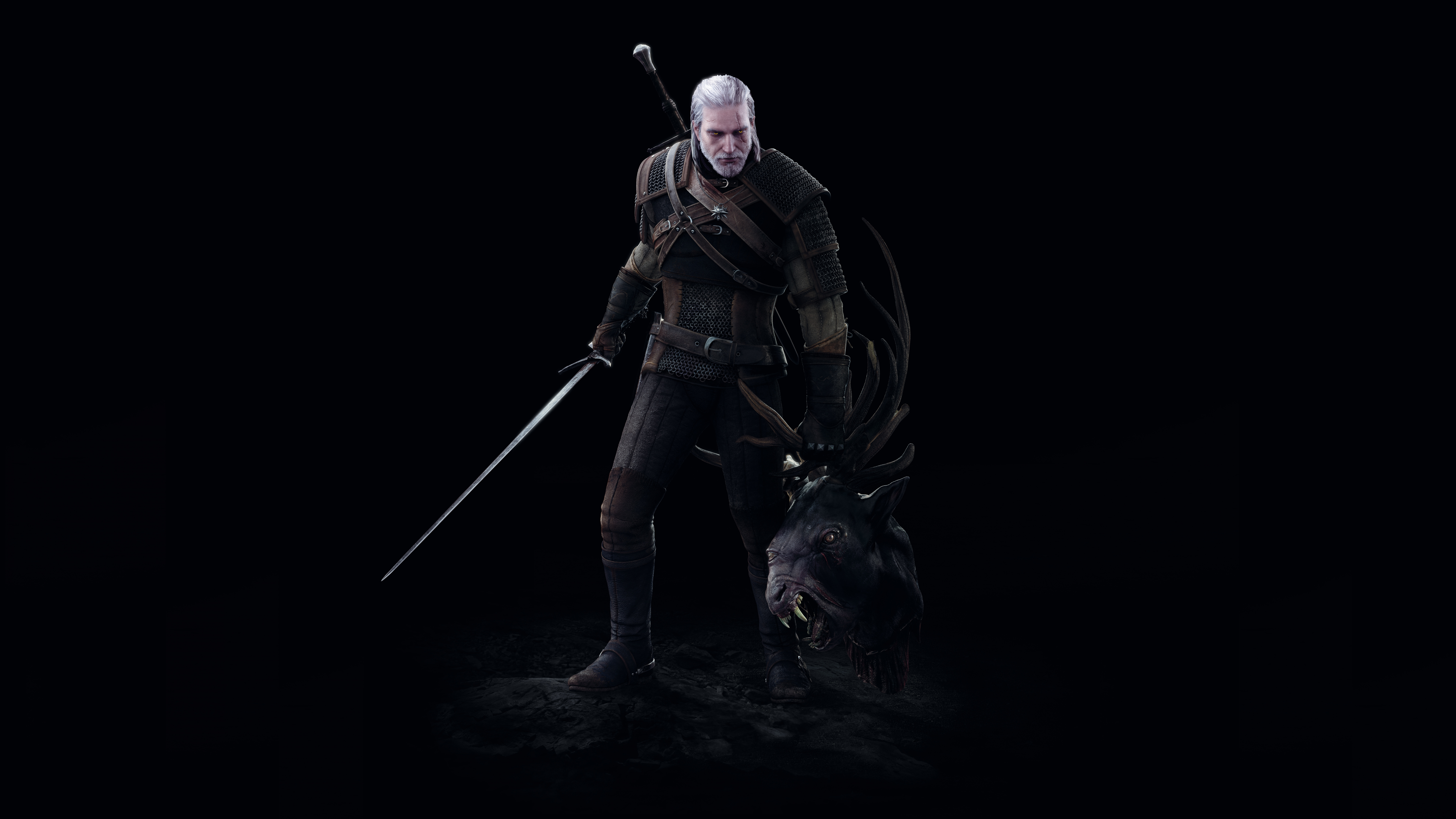 The Witcher 3 Wild Hunt, Geralt de Rivia, Obscurité, Figurine, Les Vêtements D'extérieur. Wallpaper in 7680x4320 Resolution