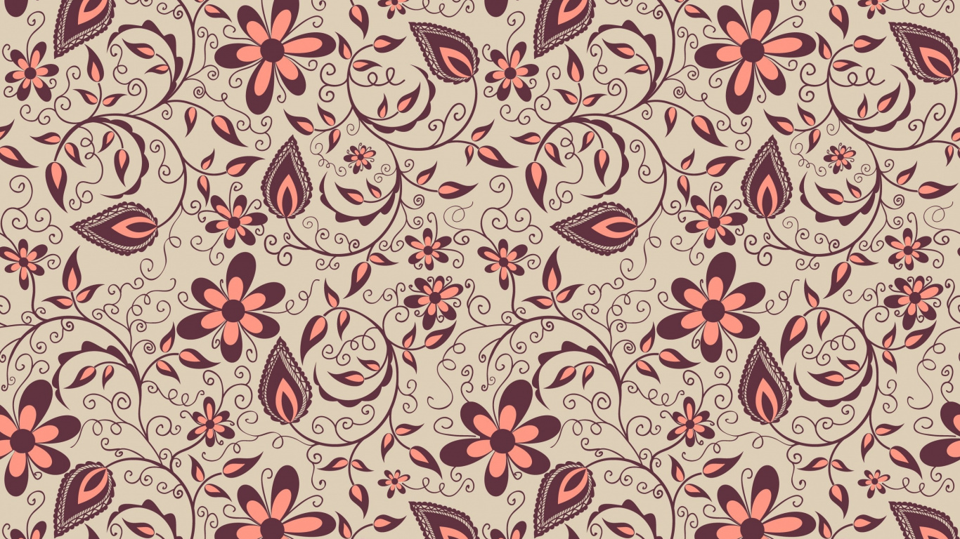 Textile Floral Blanc Rouge et Noir. Wallpaper in 1366x768 Resolution
