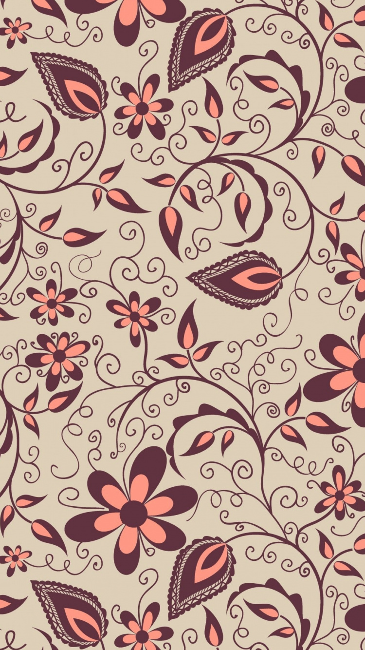Textile Floral Blanc Rouge et Noir. Wallpaper in 750x1334 Resolution