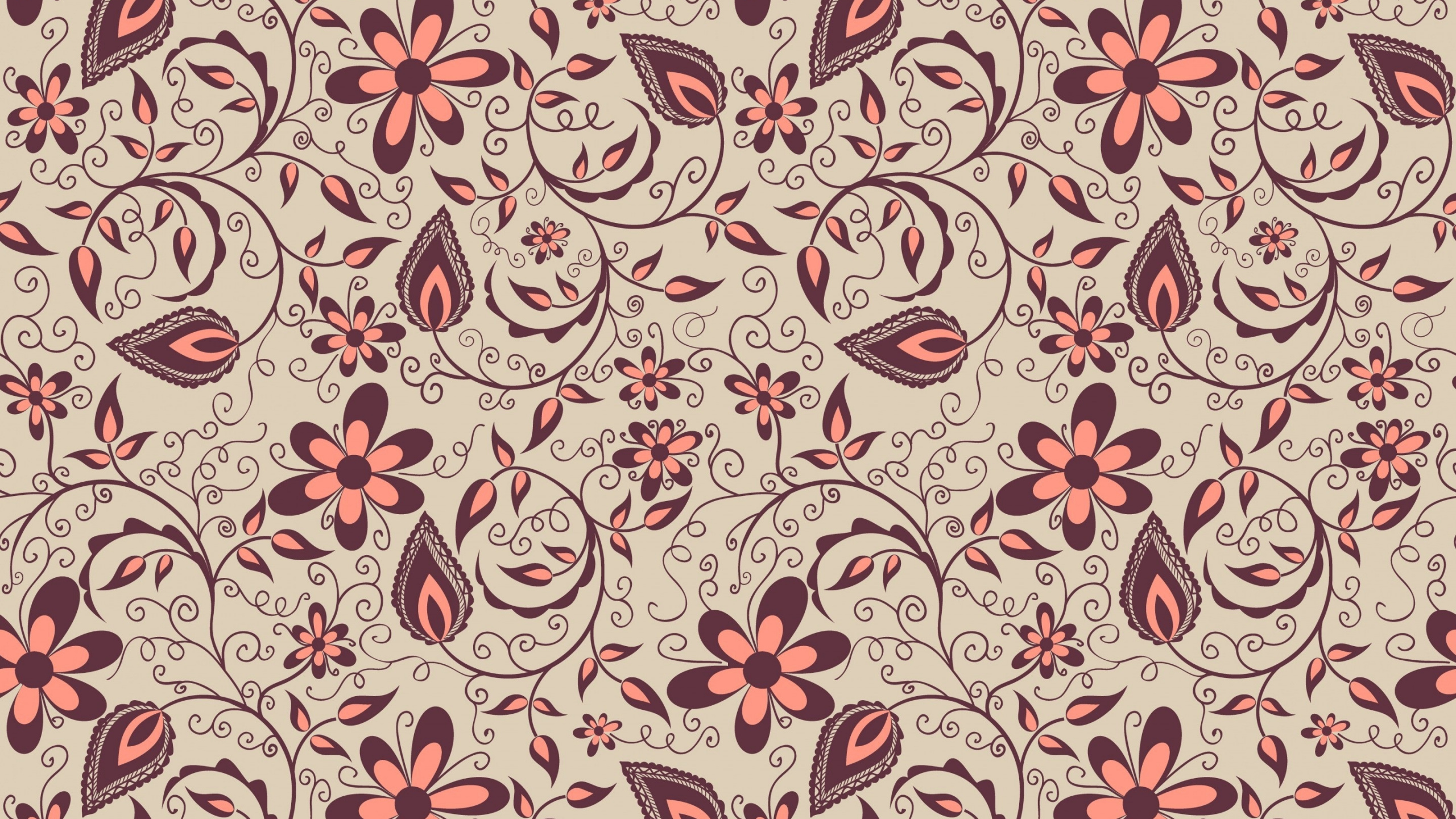 Textil Floral Blanco Rojo y Negro. Wallpaper in 2560x1440 Resolution