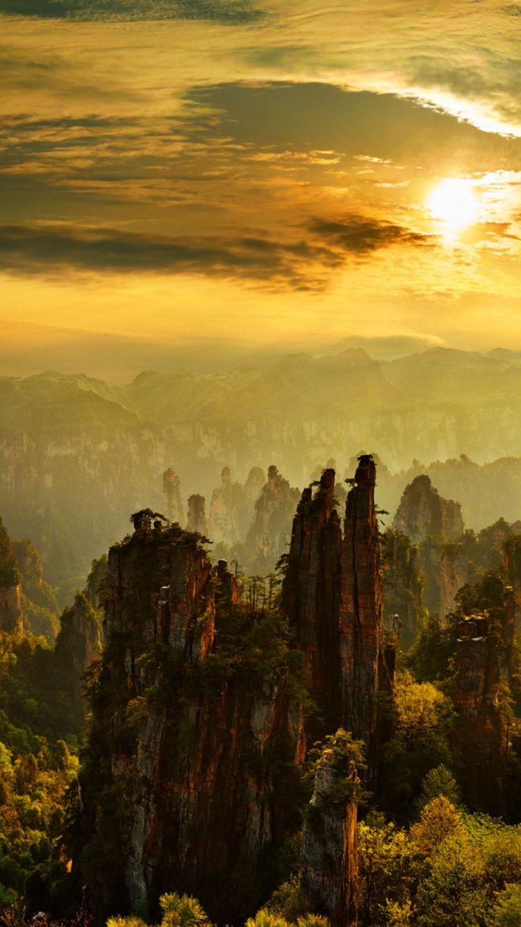 Green Trees on Mountain During Daytime. Wallpaper in 750x1334 Resolution