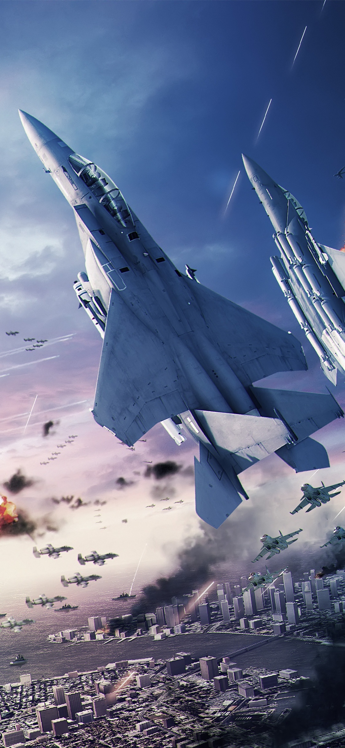 Ass Kampf 6 Poster, Xbox 360, Bekämpfung, Cloud, Luft-und Raumfahrt-Hersteller. Wallpaper in 1125x2436 Resolution