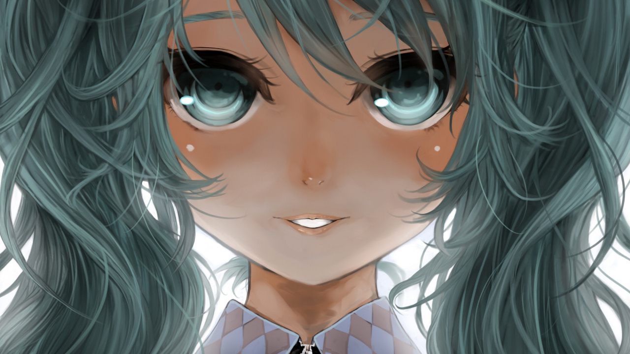 Frau Mit Blauem Haar Anime-Charakter. Wallpaper in 1280x720 Resolution