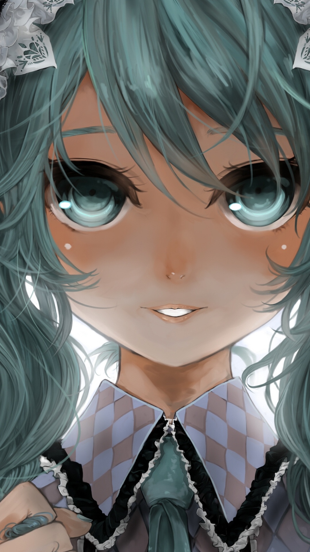 Woman With Blue Hair Anime Character. Wallpaper in 1080x1920 Resolution