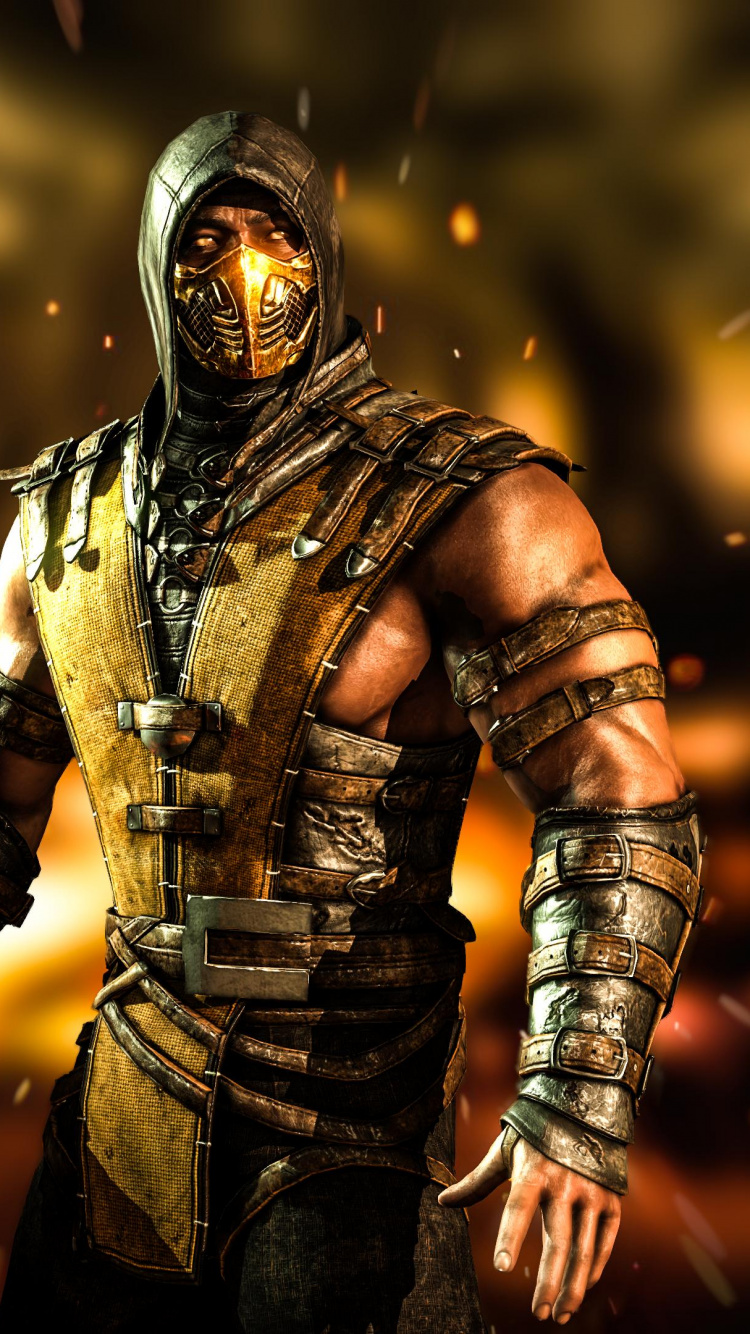 Mortal Kombat x, Scorpion, Mortal Kombat, Figurine, Jeu Pc. Wallpaper in 750x1334 Resolution