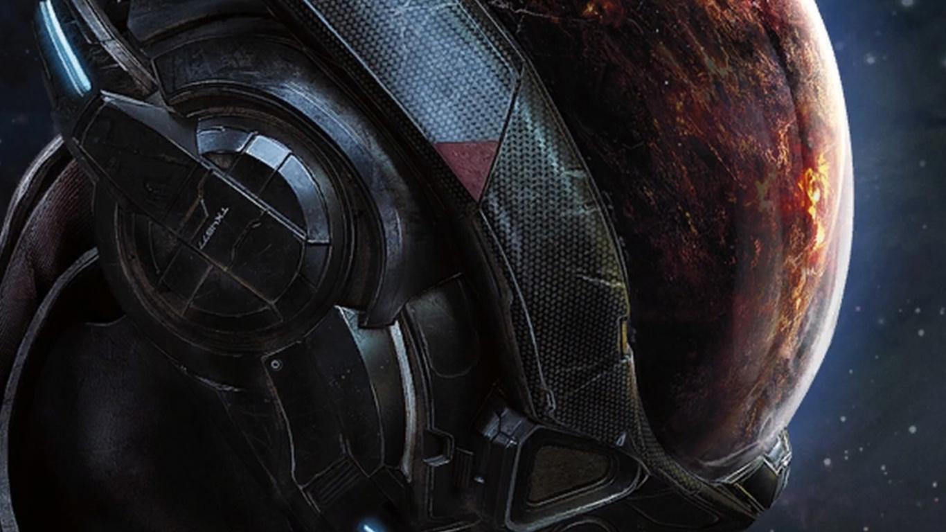 Andromeda-Helm Mit Masseneffekt, Mass Effect Andromeda, Legendäre Ausgabe Mit Masseneffekt, Bioware, Andromeda-Initiative. Wallpaper in 1366x768 Resolution