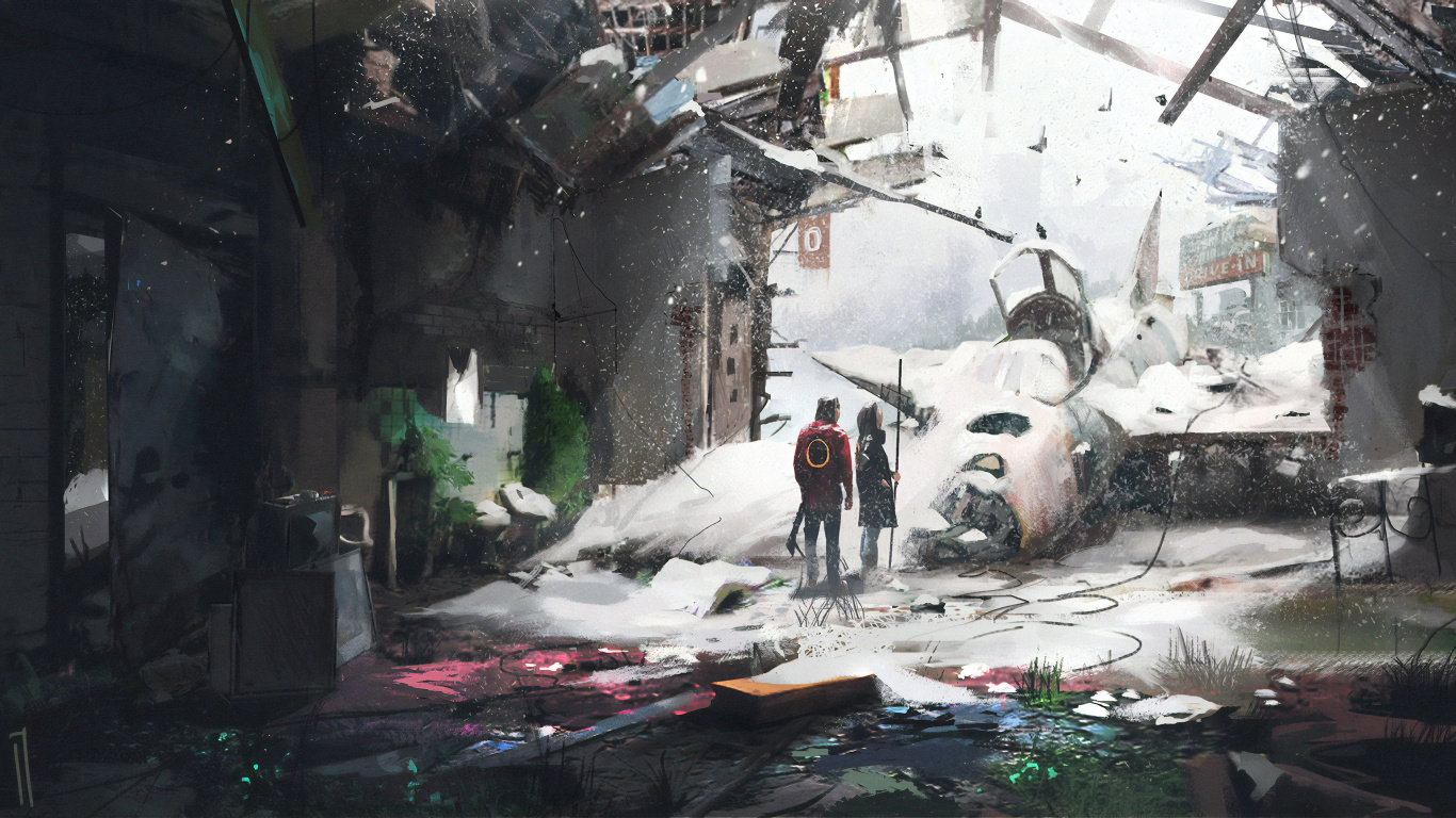 Digitale Kunst, Kunstwerk, Abstrakte Kunst, Kunst, Schnee. Wallpaper in 1366x768 Resolution