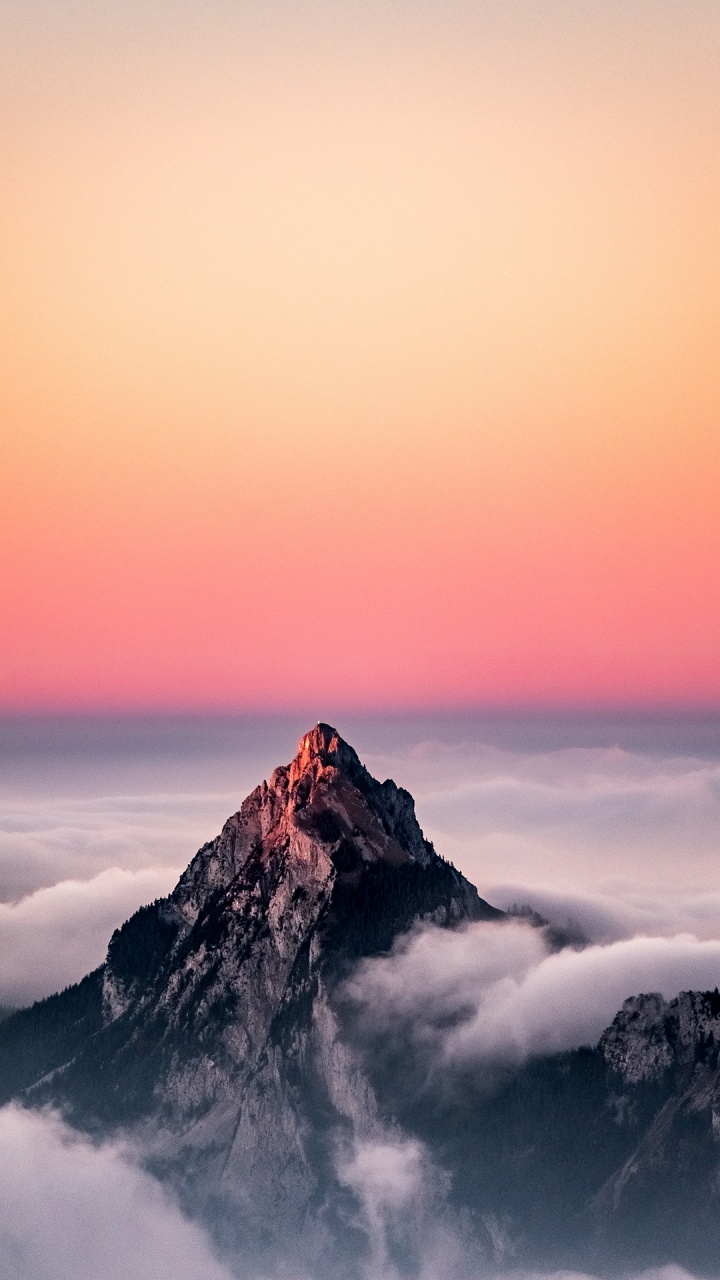 Mountain, Rocky Mountains, Atmosphere, Cloud, Afterglow. Wallpaper in 720x1280 Resolution