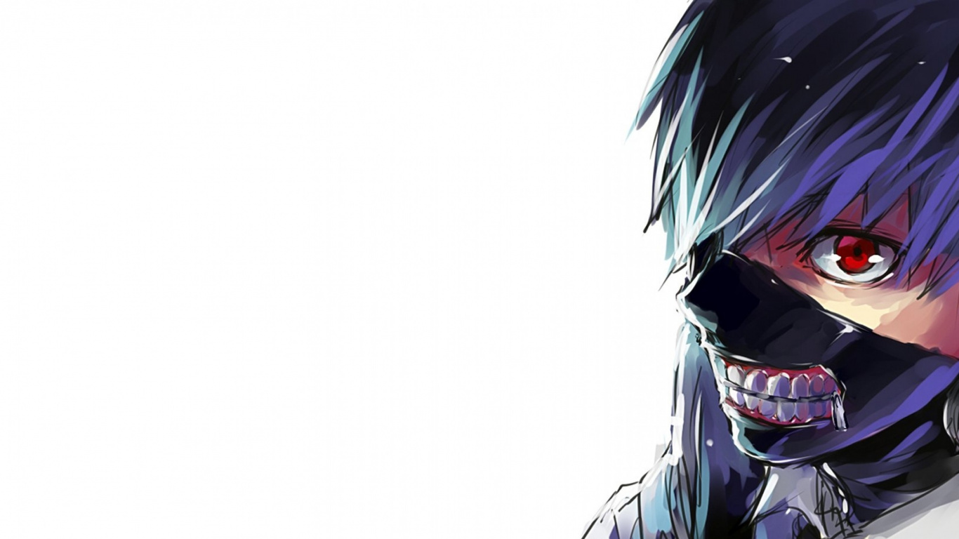 东京食尸鬼, 肯kaneki, 食尸鬼, 很酷的, 艺术 壁纸 1366x768 允许