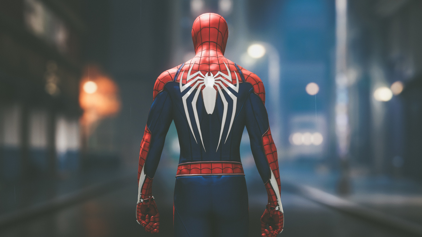 Spider-man, Superhelden, Action-Figur, Playstation 4, Fiktiver Charakter. Wallpaper in 1366x768 Resolution