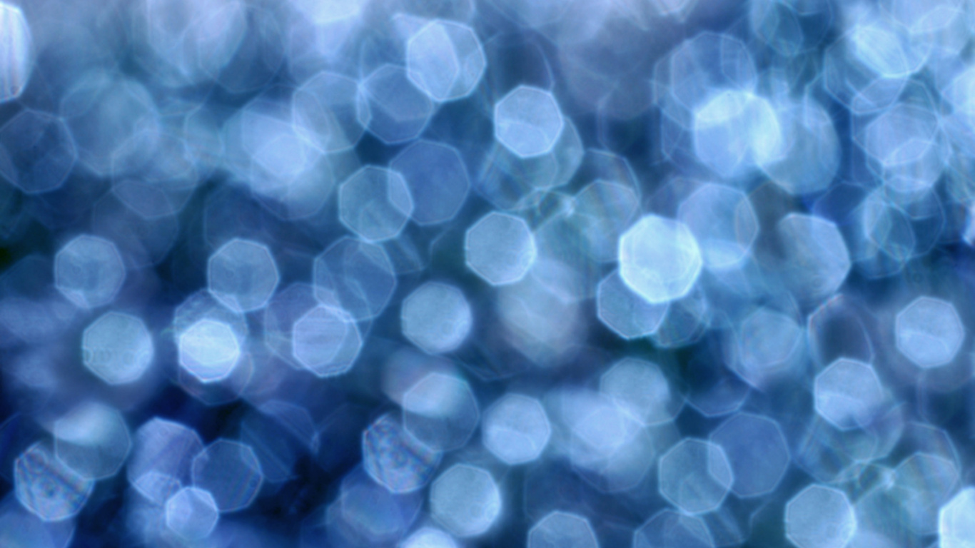 Weiße Und Blaue Bokeh-Lichter. Wallpaper in 1366x768 Resolution