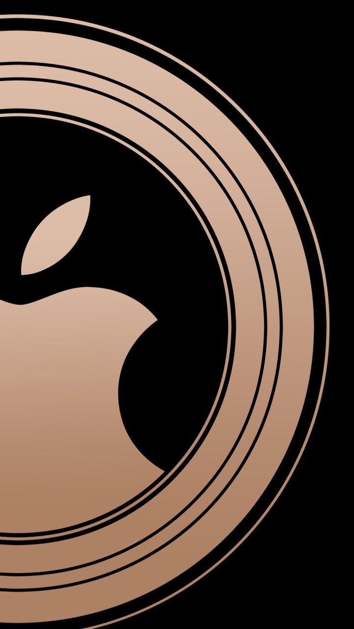 Apple, IPhone, IPhone X, Äpfeln, Schwarzgold-Apfel-Logo. Wallpaper in 720x1280 Resolution