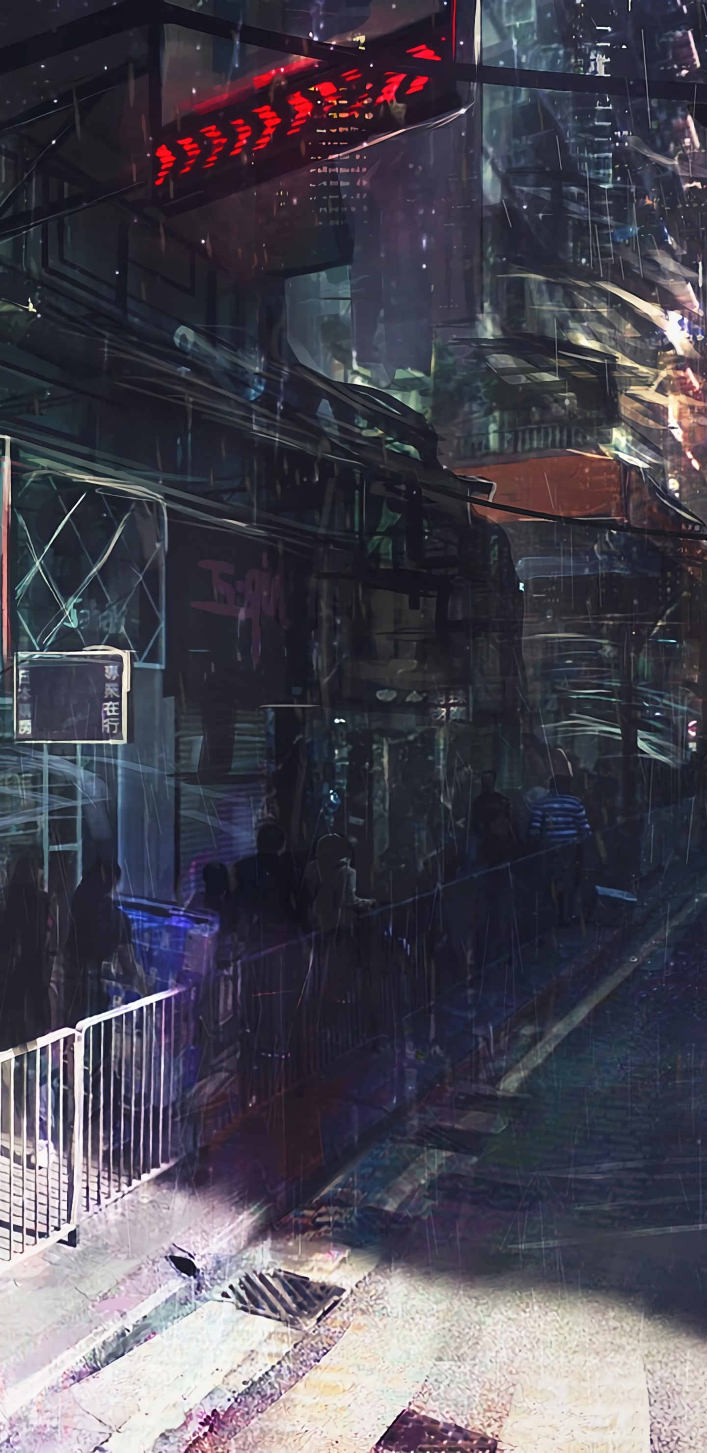 Rot-schwarze Ladenfront. Wallpaper in 1440x2960 Resolution