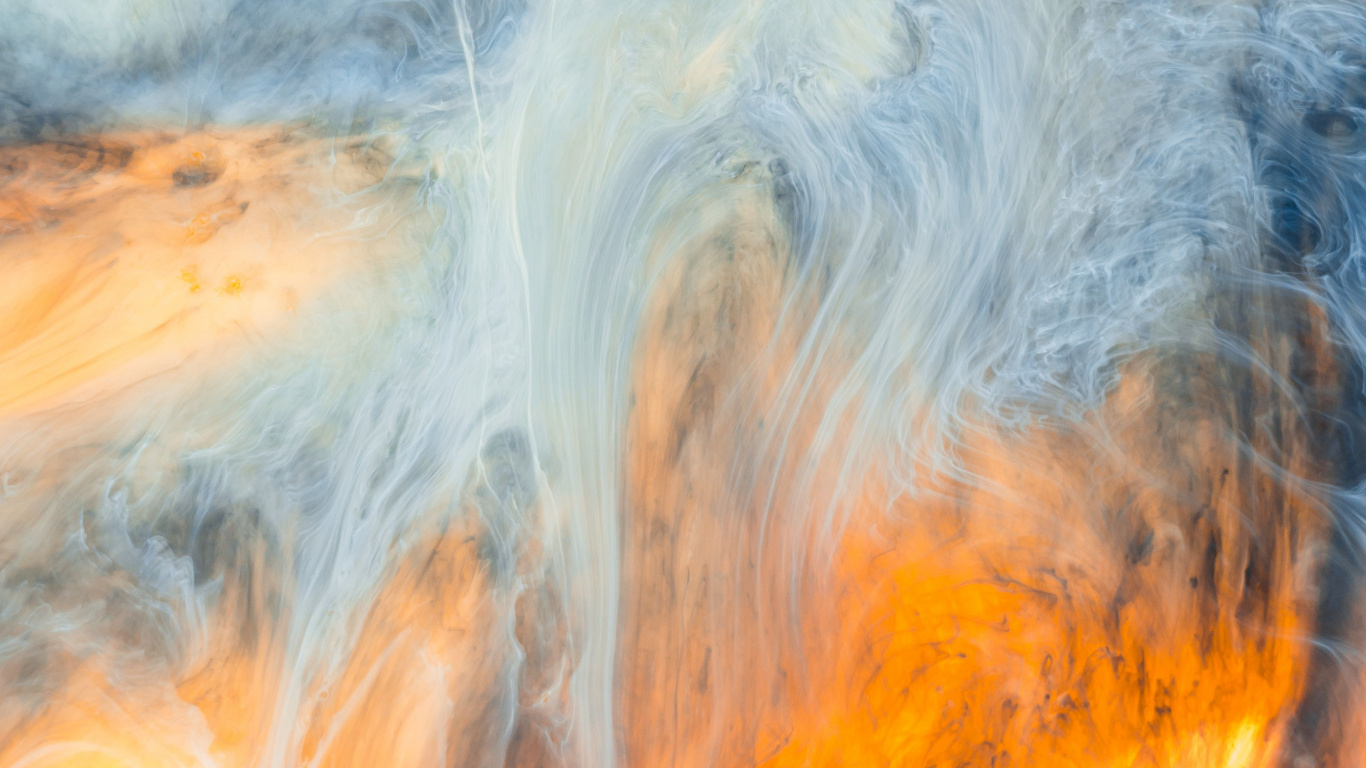 Blaue Und Weiße Abstrakte Malerei. Wallpaper in 1366x768 Resolution