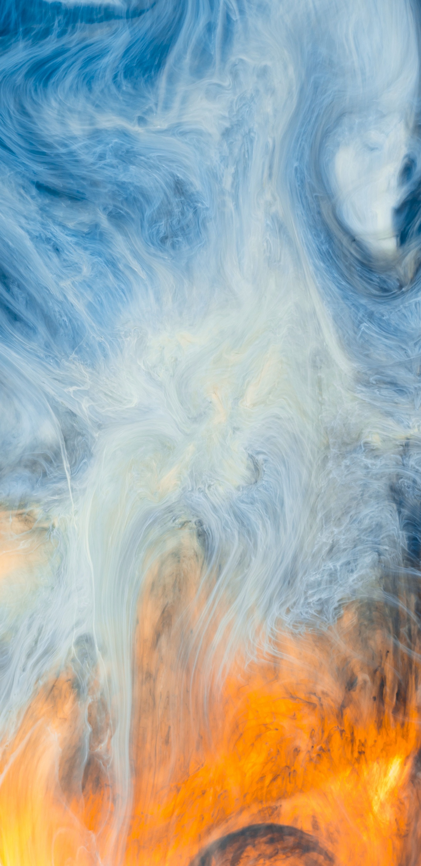 Blaue Und Weiße Abstrakte Malerei. Wallpaper in 1440x2960 Resolution