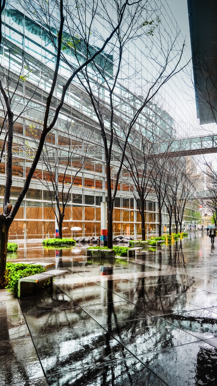 反射, 建筑, 城市, 日本, 混合使用 壁纸 720x1280 允许