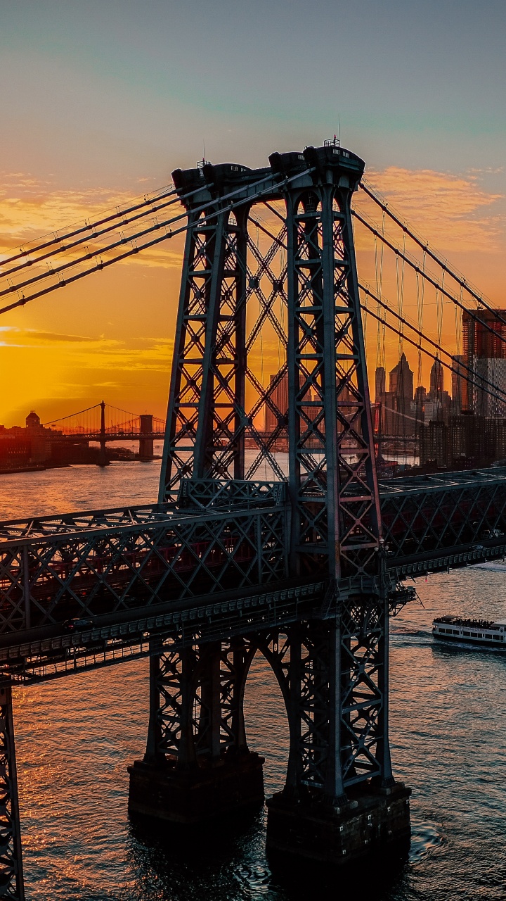 Bridge Over Water During Sunset. Wallpaper in 720x1280 Resolution