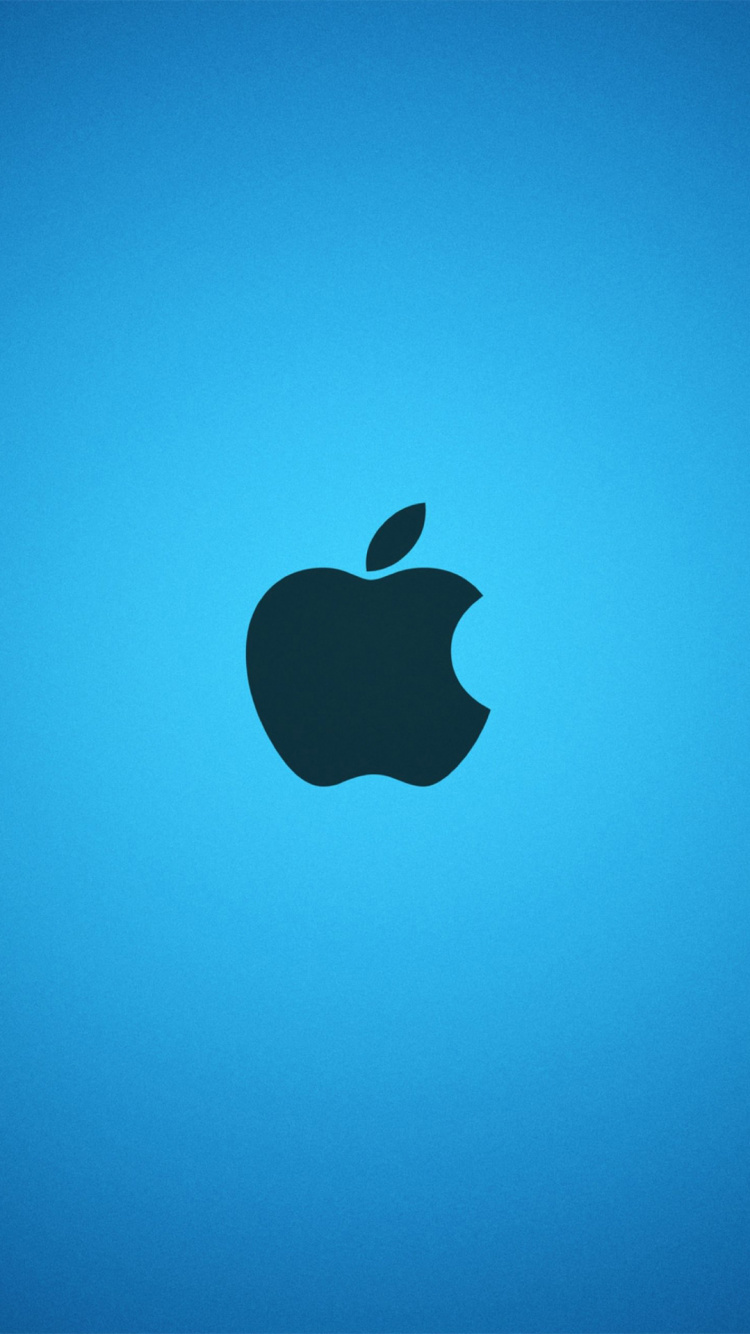 Logo de Manzana Sobre Fondo Azul. Wallpaper in 750x1334 Resolution