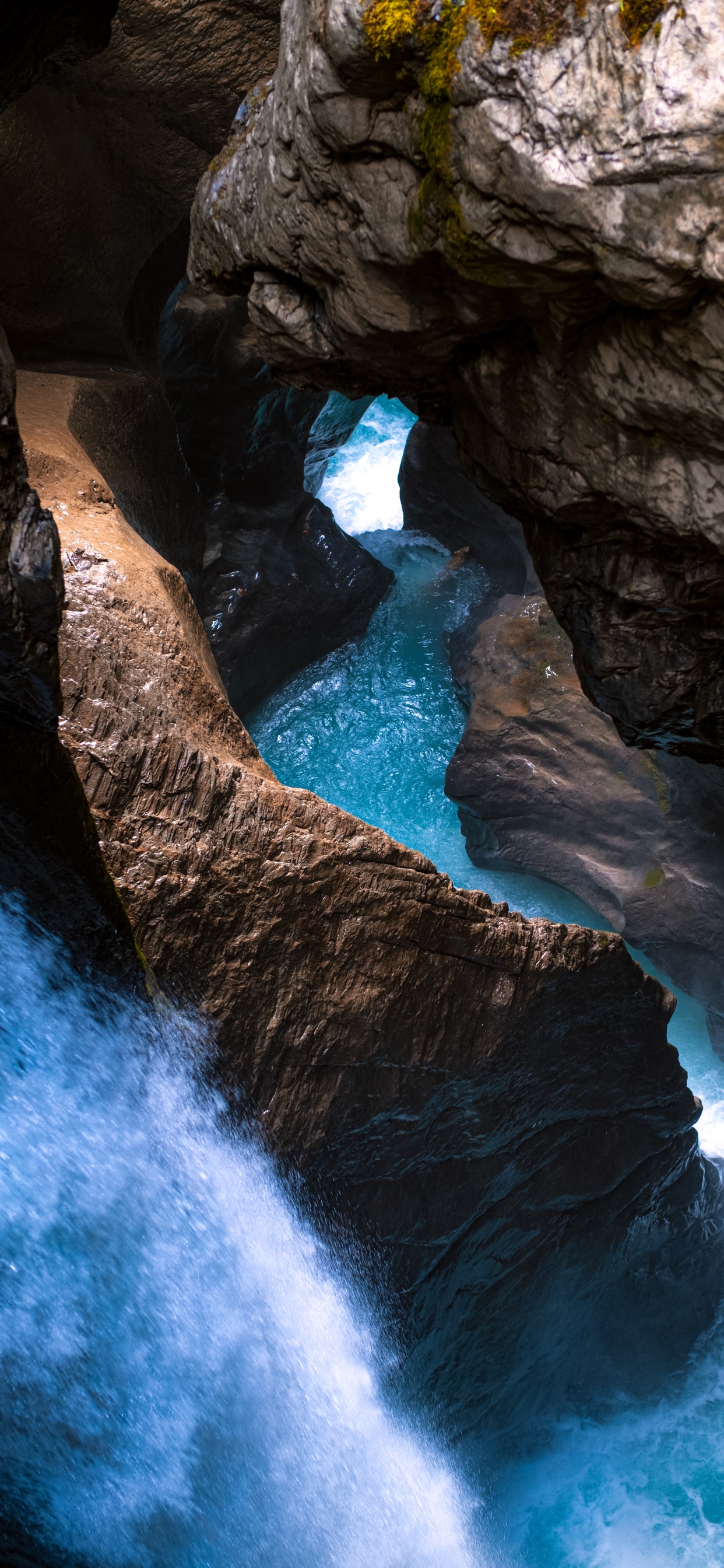 Wasser, Wasserfall, Canyon, Wasserressourcen, Azure. Wallpaper in 1242x2688 Resolution